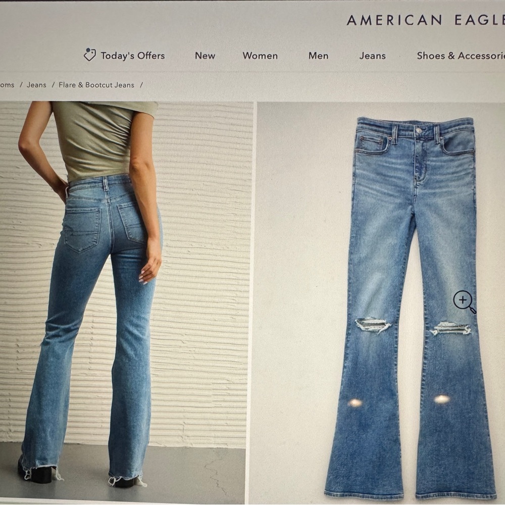 NWT-American Eagle Outfitters Super high rise flare Jeans